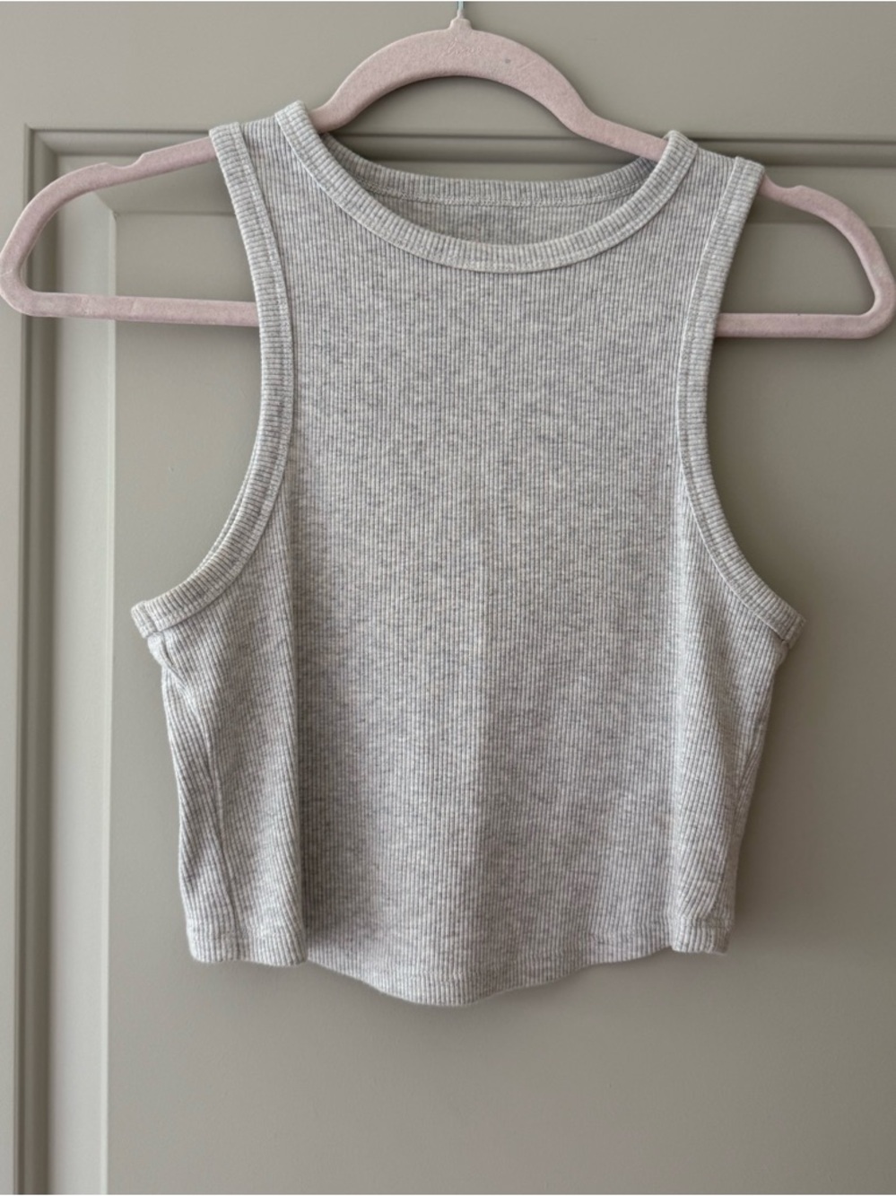 Aerie Ribbed Sleeveless Crop Tank Top - Gray